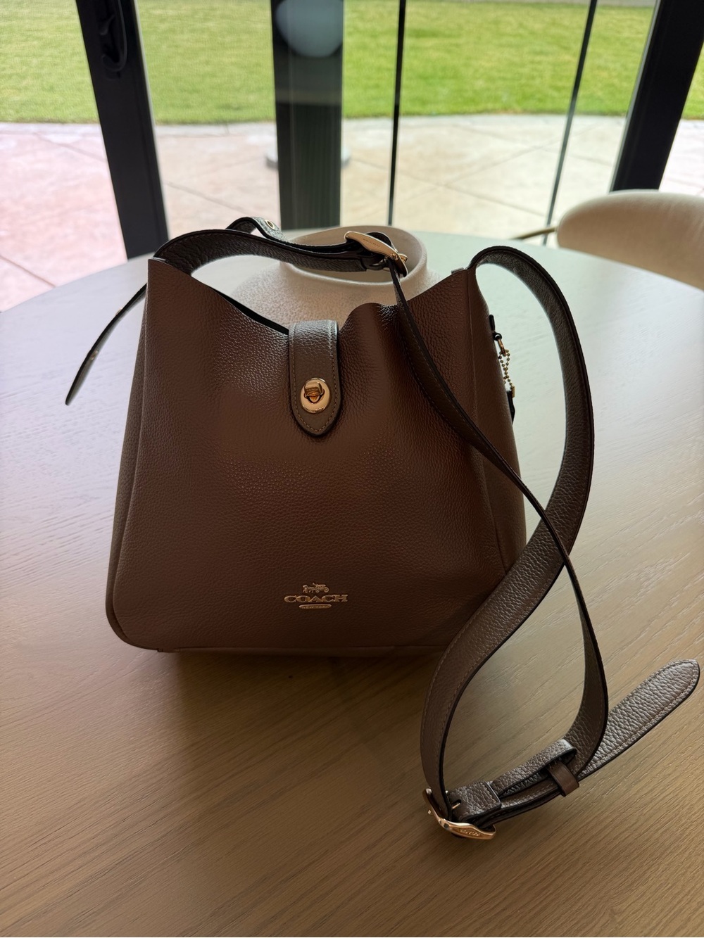 Coach Hadley Convertible Brown Pebbled Leather Shoulder Bag
